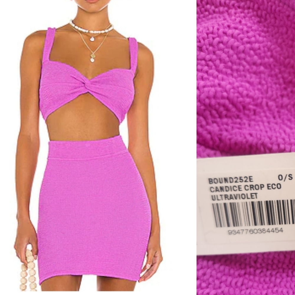 Nwt BOND EYE Candice crop eco top os s ultraviolet